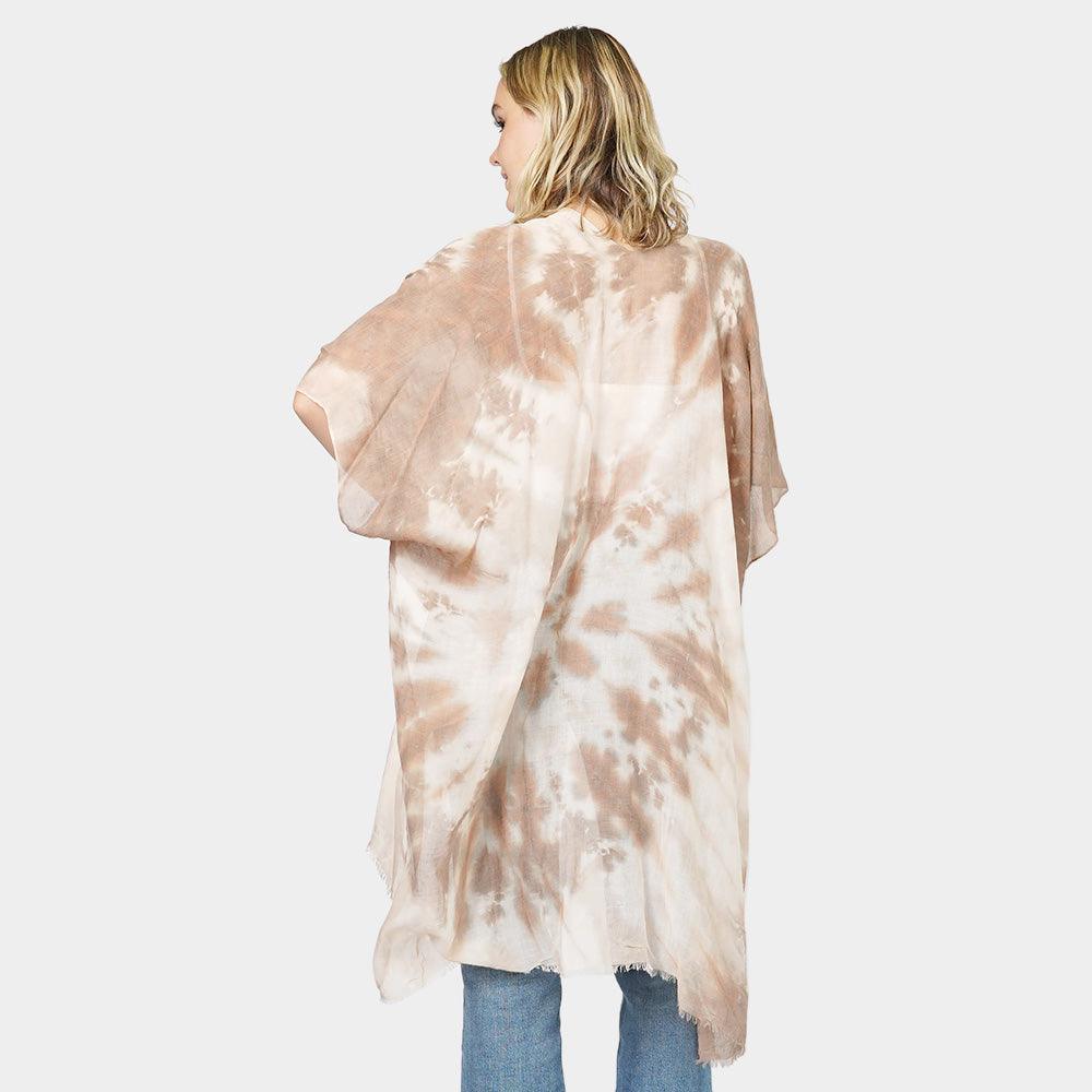 Brown Tie Dye Cover Up Kimono Poncho - Jewelry Store by Erik Rayo