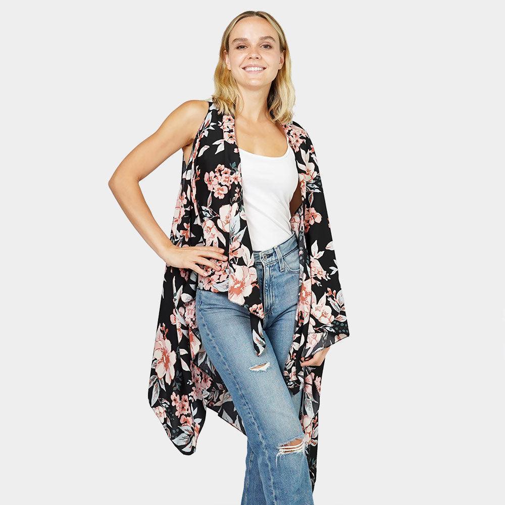Black Flower Printed Vest - Jewelry Store by Erik Rayo