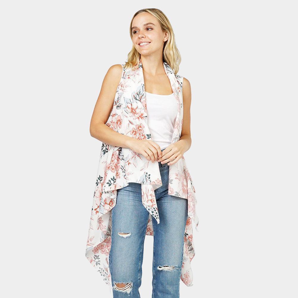 White Flower Printed Vest - Jewelry Store by Erik Rayo