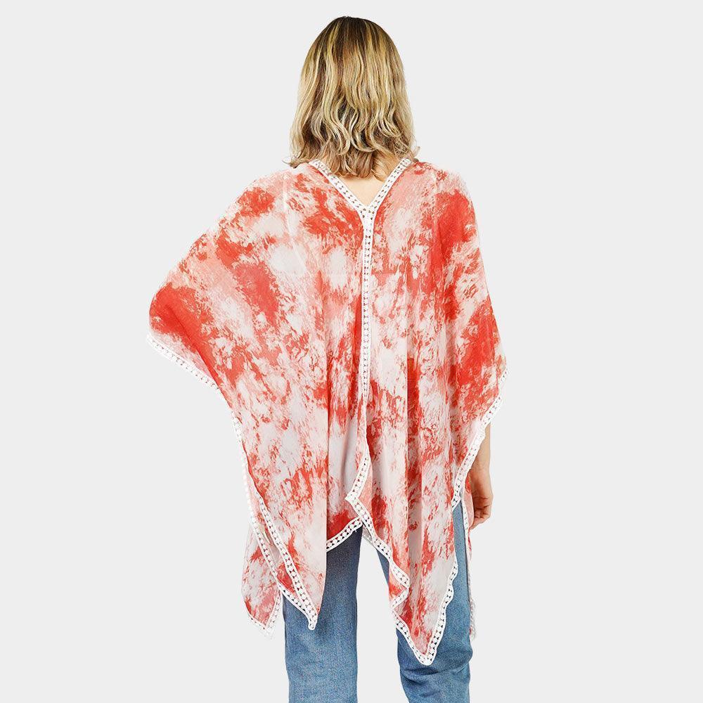 Coral Tie Dye Cover Up Poncho - Jewelry Store by Erik Rayo