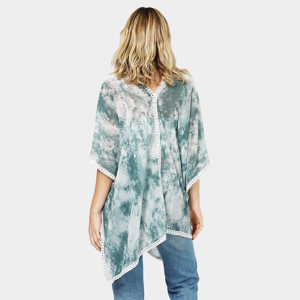 Green Tie Dye Cover Up Poncho - Jewelry Store by Erik Rayo