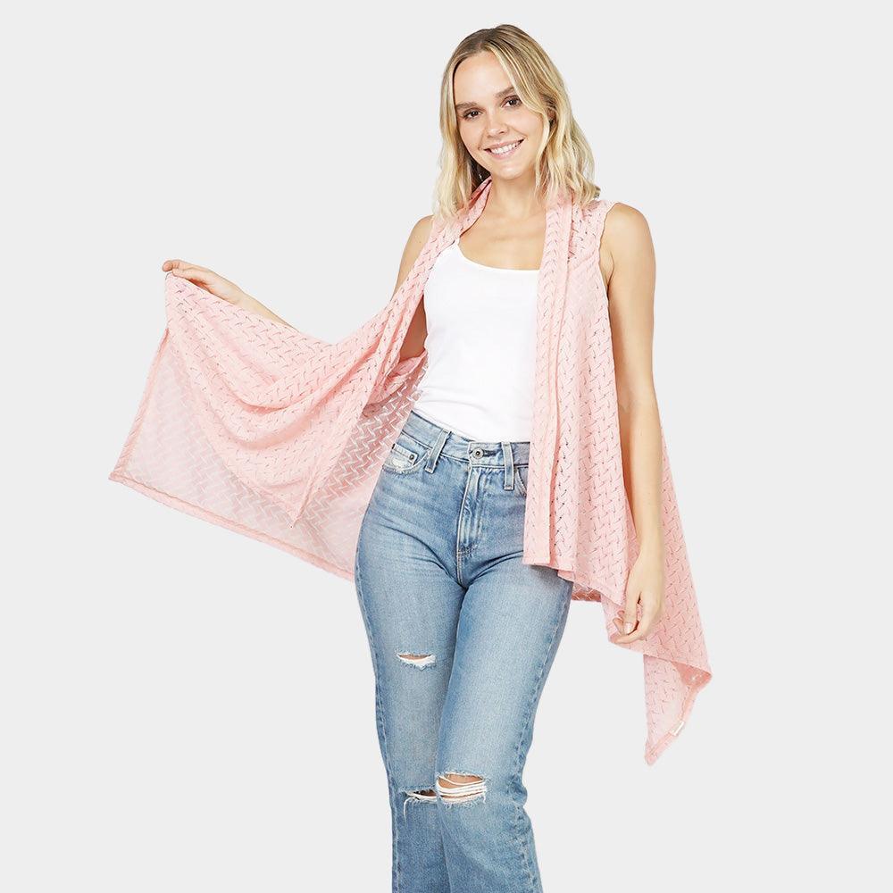 Coral Chevron Textured Vest - Jewelry Store by Erik Rayo