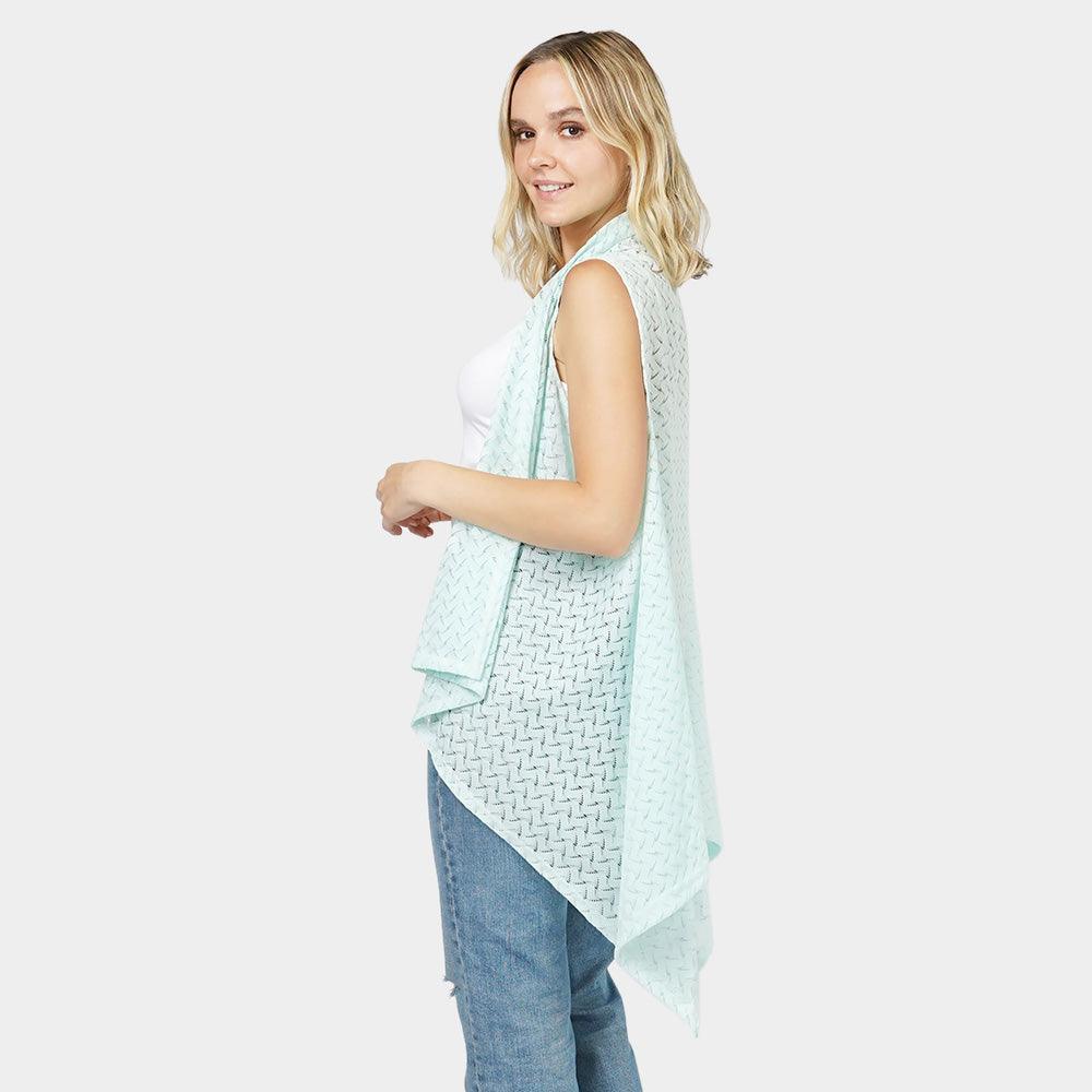 Mint Chevron Textured Vest - Jewelry Store by Erik Rayo