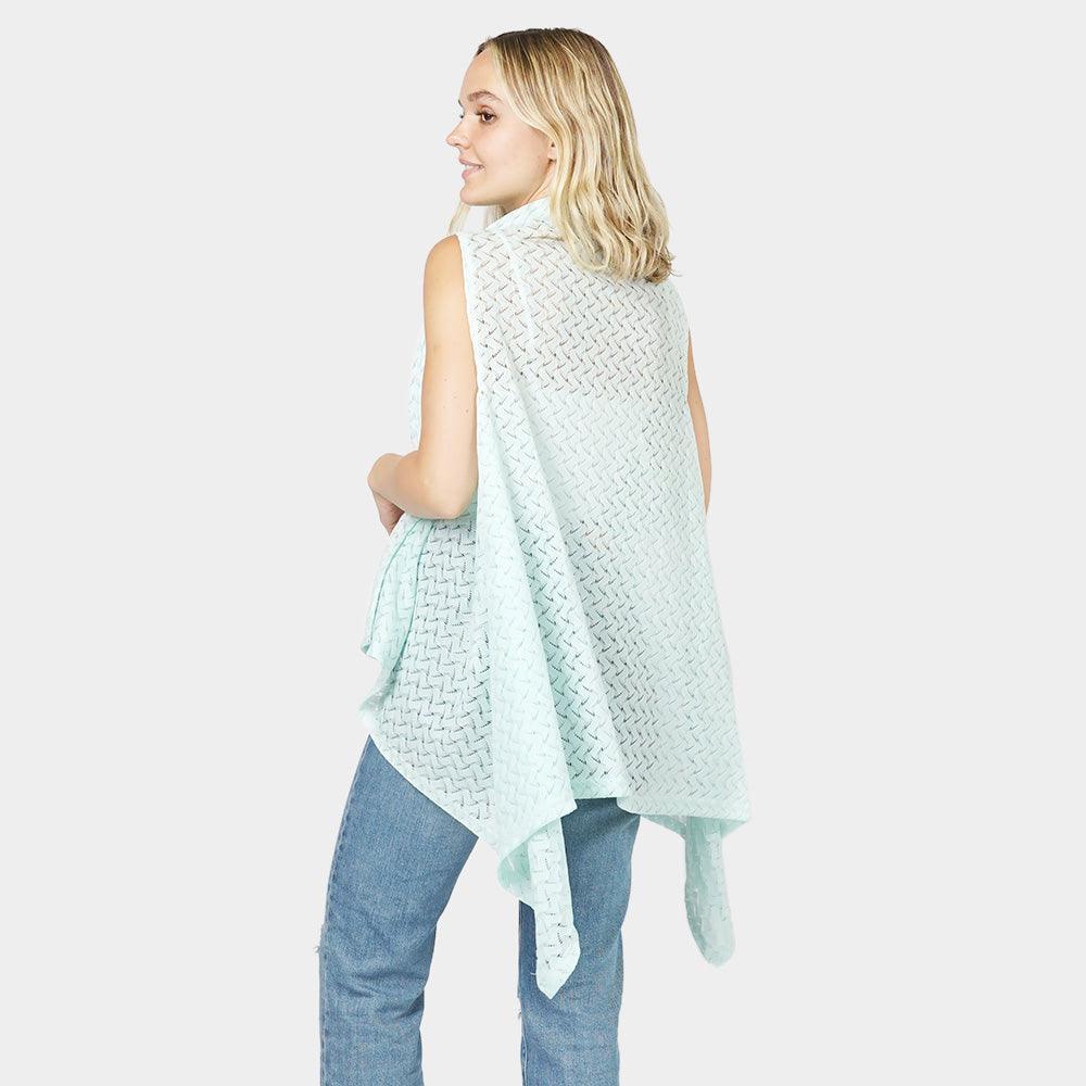 Mint Chevron Textured Vest - Jewelry Store by Erik Rayo