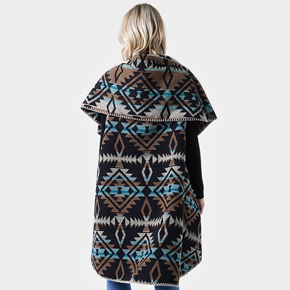 Black Western Pattern Reversible Shawl Vest - Jewelry Store by Erik Rayo