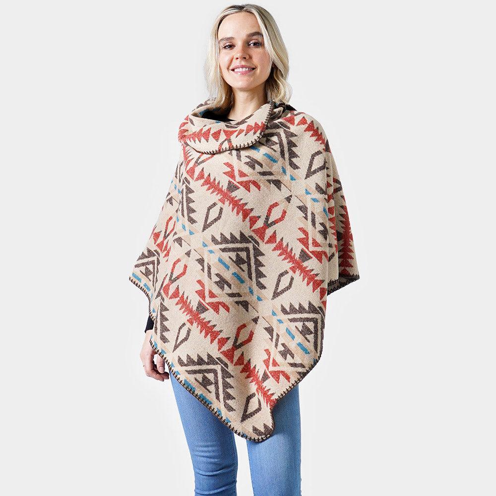 Beige Western Pattern Poncho - Jewelry Store by Erik Rayo