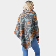 Load image into Gallery viewer, Gray Western Pattern Poncho
