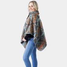 Load image into Gallery viewer, Gray Western Pattern Poncho
