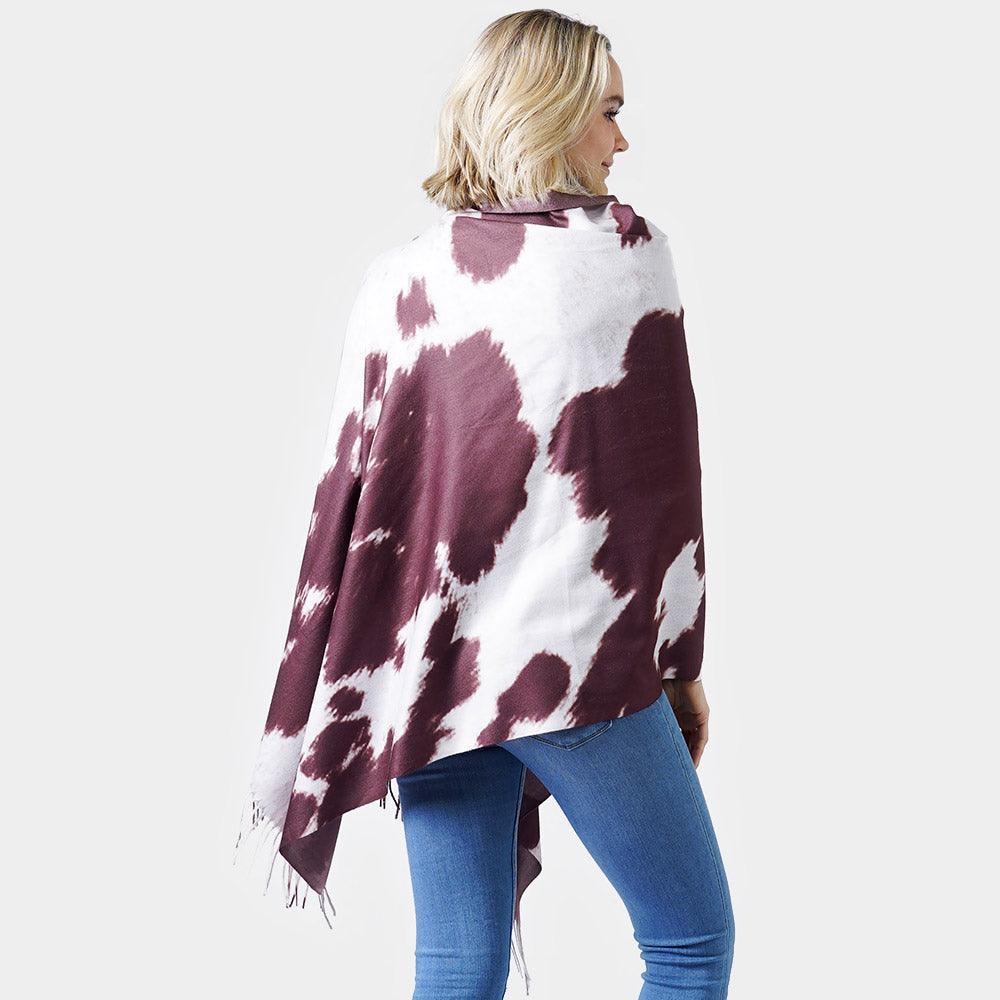 Brown Cow Print Double Sided Shawl/Poncho - Jewelry Store by Erik Rayo