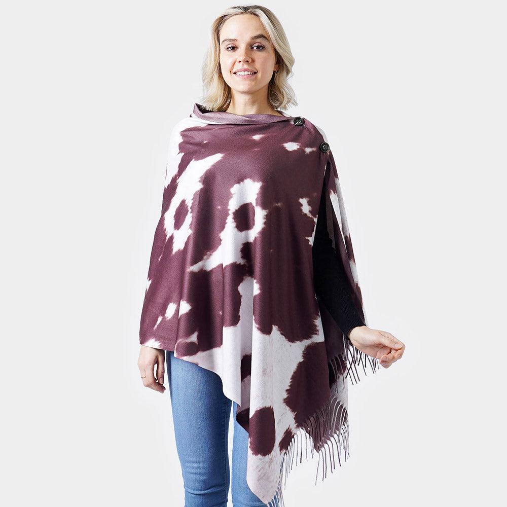 Brown Cow Print Double Sided Shawl/Poncho - Jewelry Store by Erik Rayo