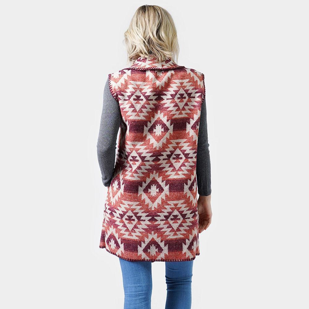 Red Western Patterned Pocket Vest - Jewelry Store by Erik Rayo