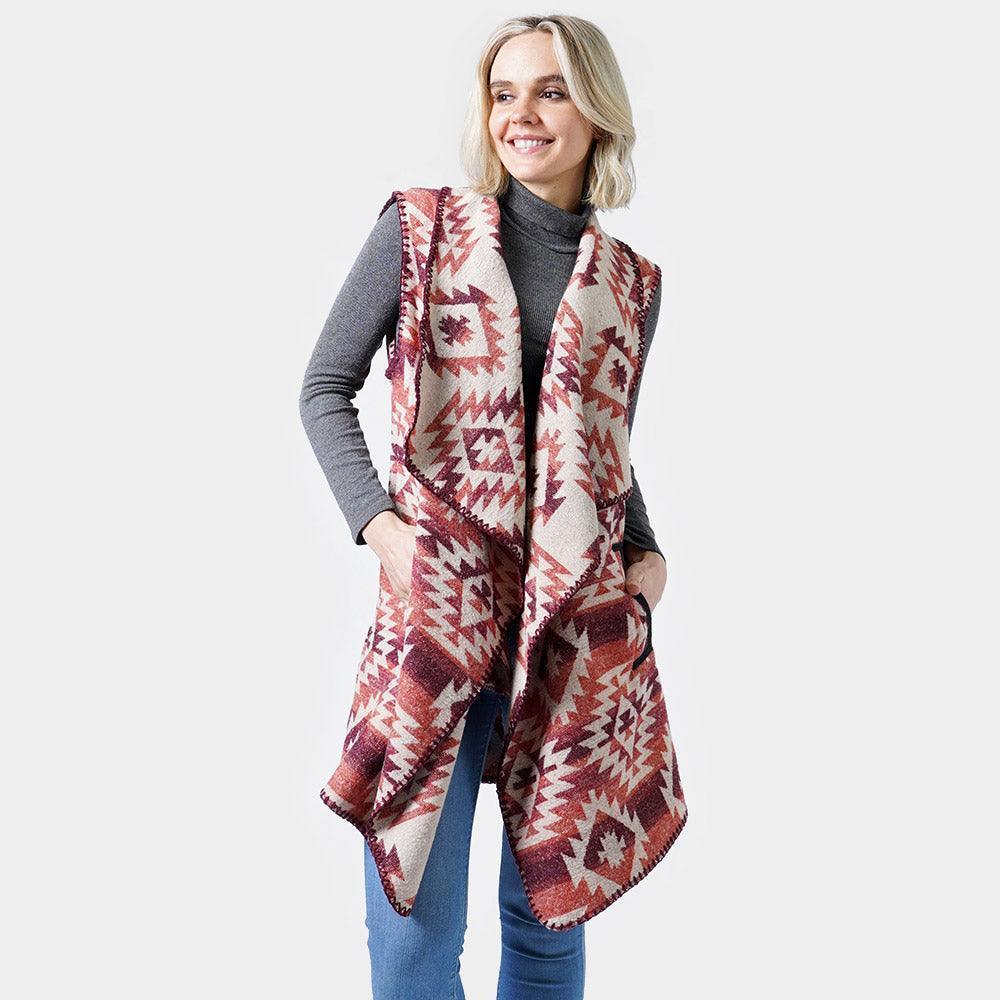 Red Western Patterned Pocket Vest - Jewelry Store by Erik Rayo