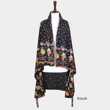 Load image into Gallery viewer, Black Flower Pattern Print Cover Up Vest
