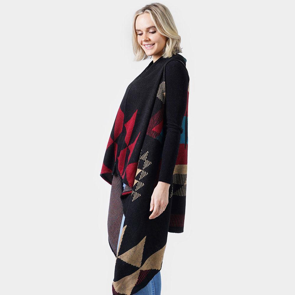 Black Western Pattern Knit Vest - Jewelry Store by Erik Rayo