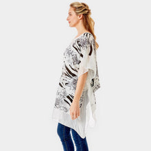 Load image into Gallery viewer, Black Zebra and Snake Skin Print Cover up Poncho
