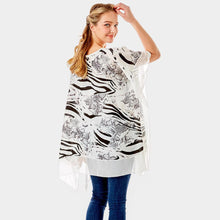 Load image into Gallery viewer, Black Zebra and Snake Skin Print Cover up Poncho
