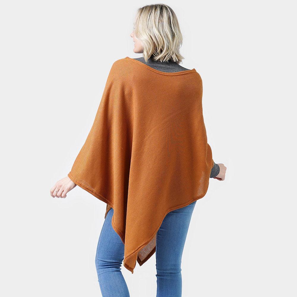 Camel Textured Jersey Poncho - Jewelry Store by Erik Rayo