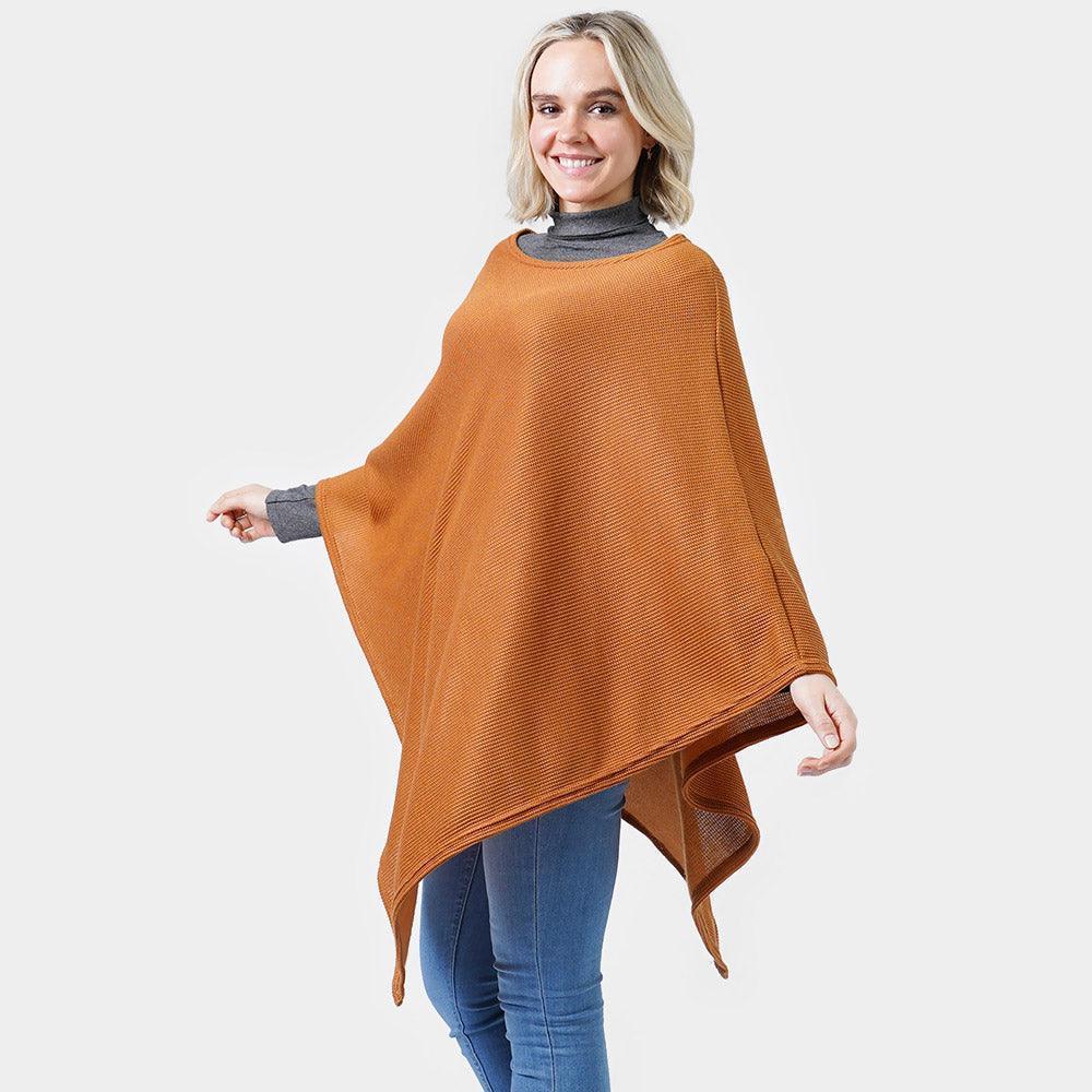Camel Textured Jersey Poncho - Jewelry Store by Erik Rayo