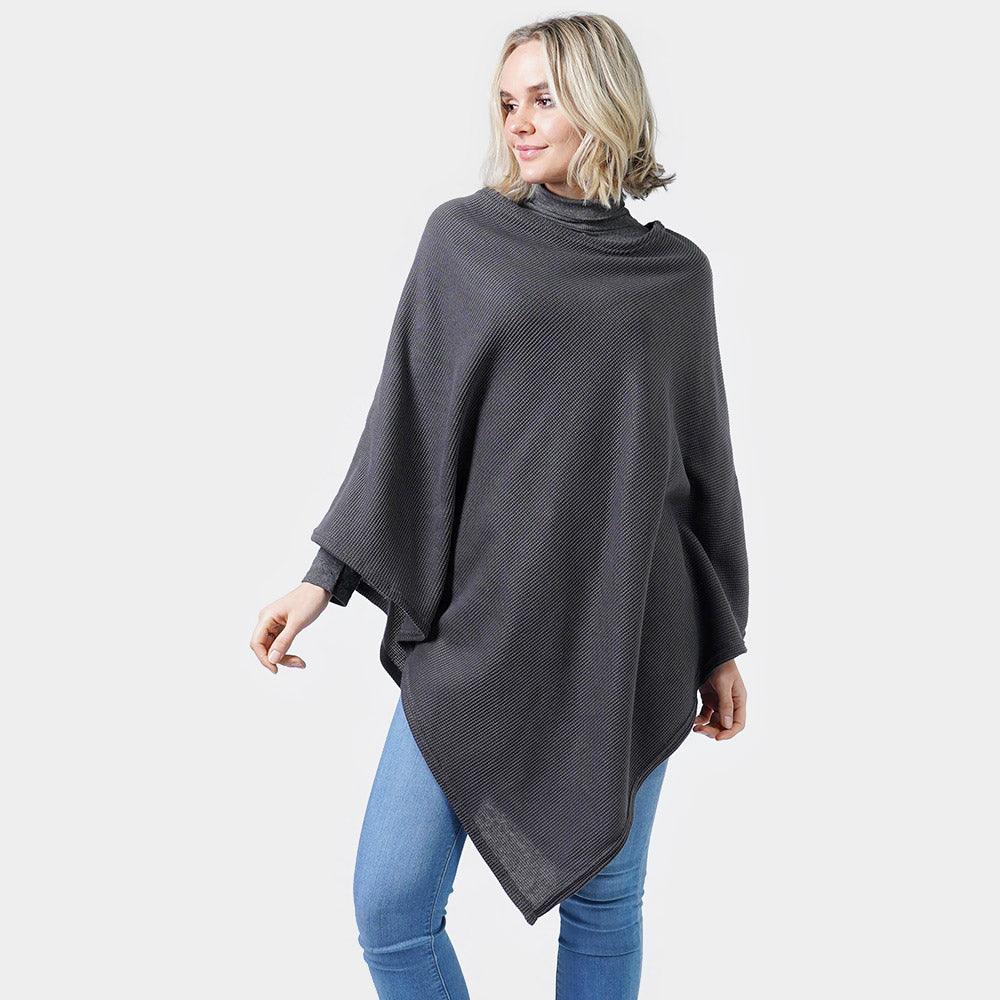 Gray Textured Jersey Poncho - Jewelry Store by Erik Rayo