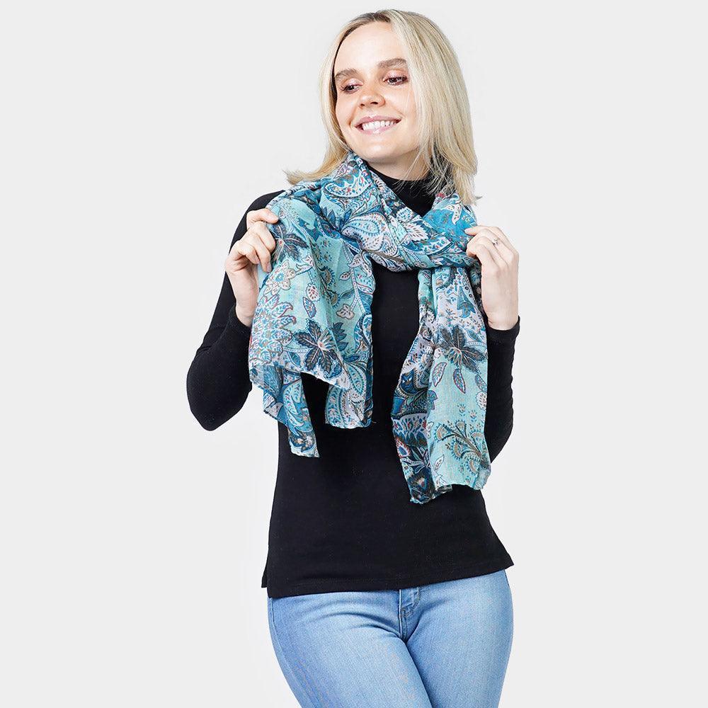 Teal Paisley Print Scarf - Jewelry Store by Erik Rayo