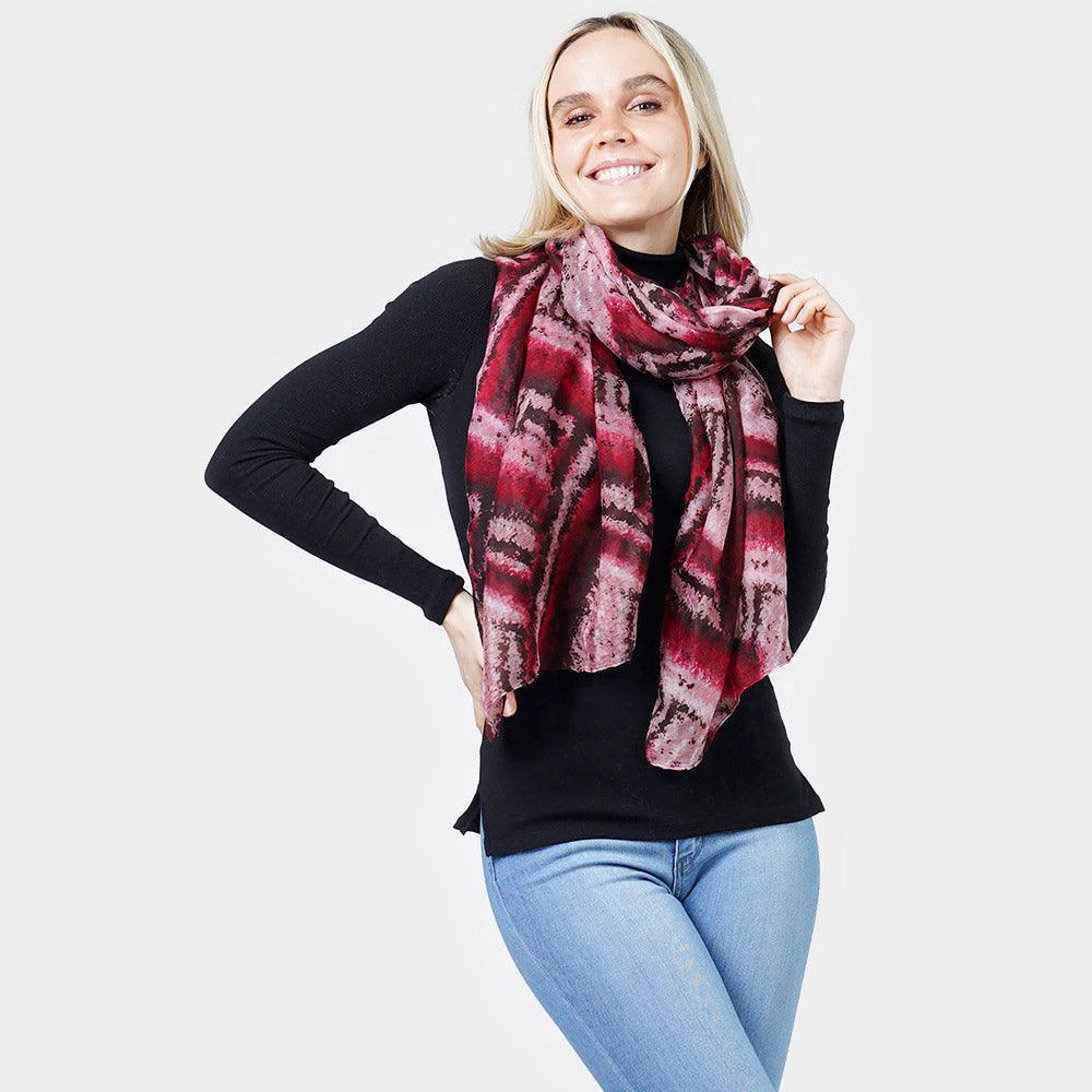 Burgundy Abstract Print Scarf - Jewelry Store by Erik Rayo