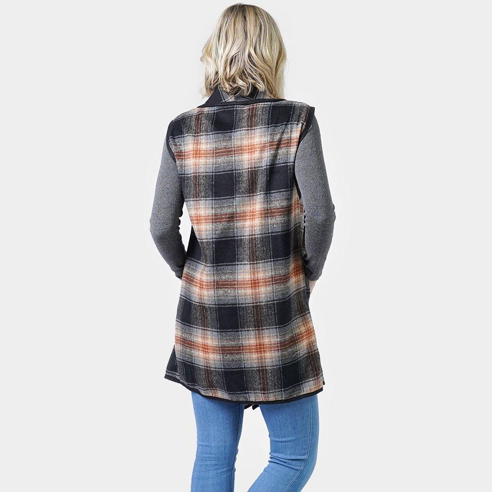 Black Plaid Check Vest With Pocket - Jewelry Store by Erik Rayo