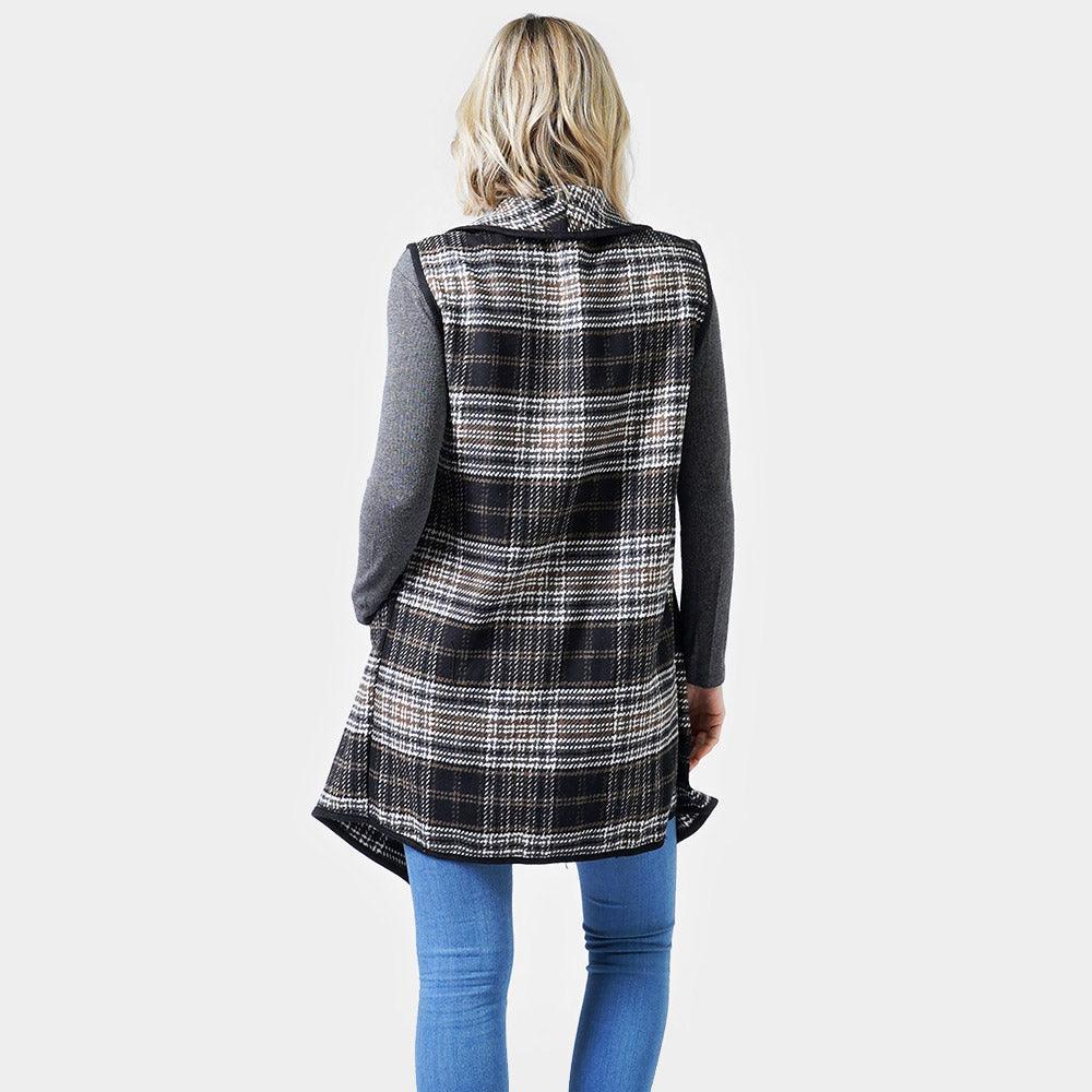 Black Plaid Check Vest With Pocket - Jewelry Store by Erik Rayo