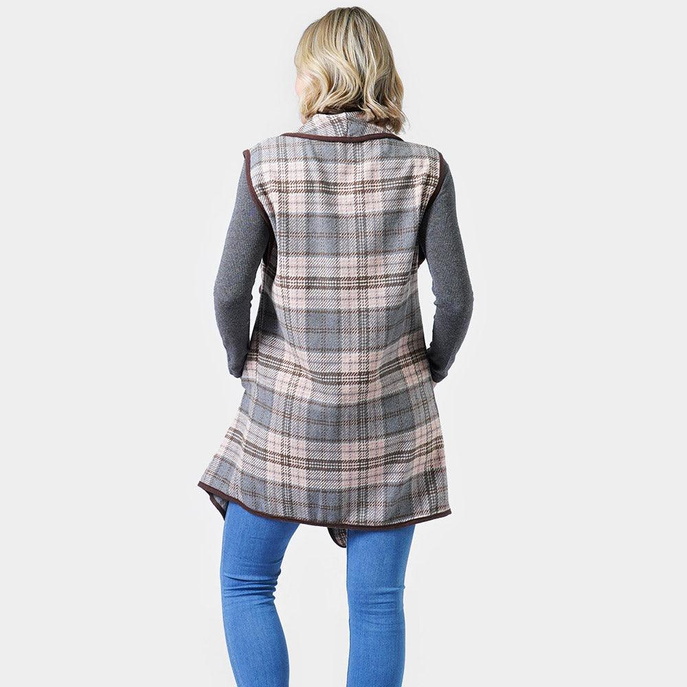 Gray Plaid Check Vest With Pocket - Jewelry Store by Erik Rayo