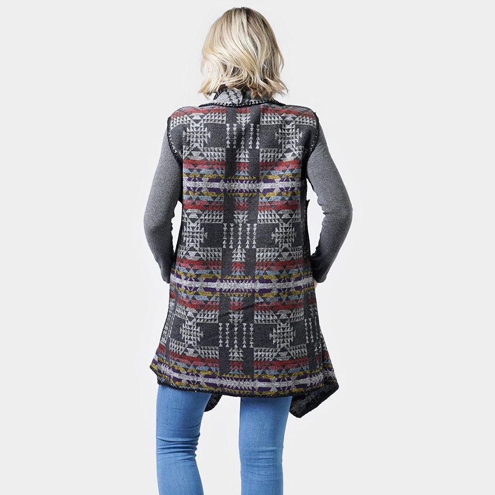 Black Western Pattern Vest With Pocket - Jewelry Store by Erik Rayo