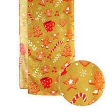 Load image into Gallery viewer, Gold Ginger Bread Cookies Holiday Scarf
