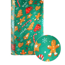 Load image into Gallery viewer, Green Ginger Bread Cookies Holiday Scarf
