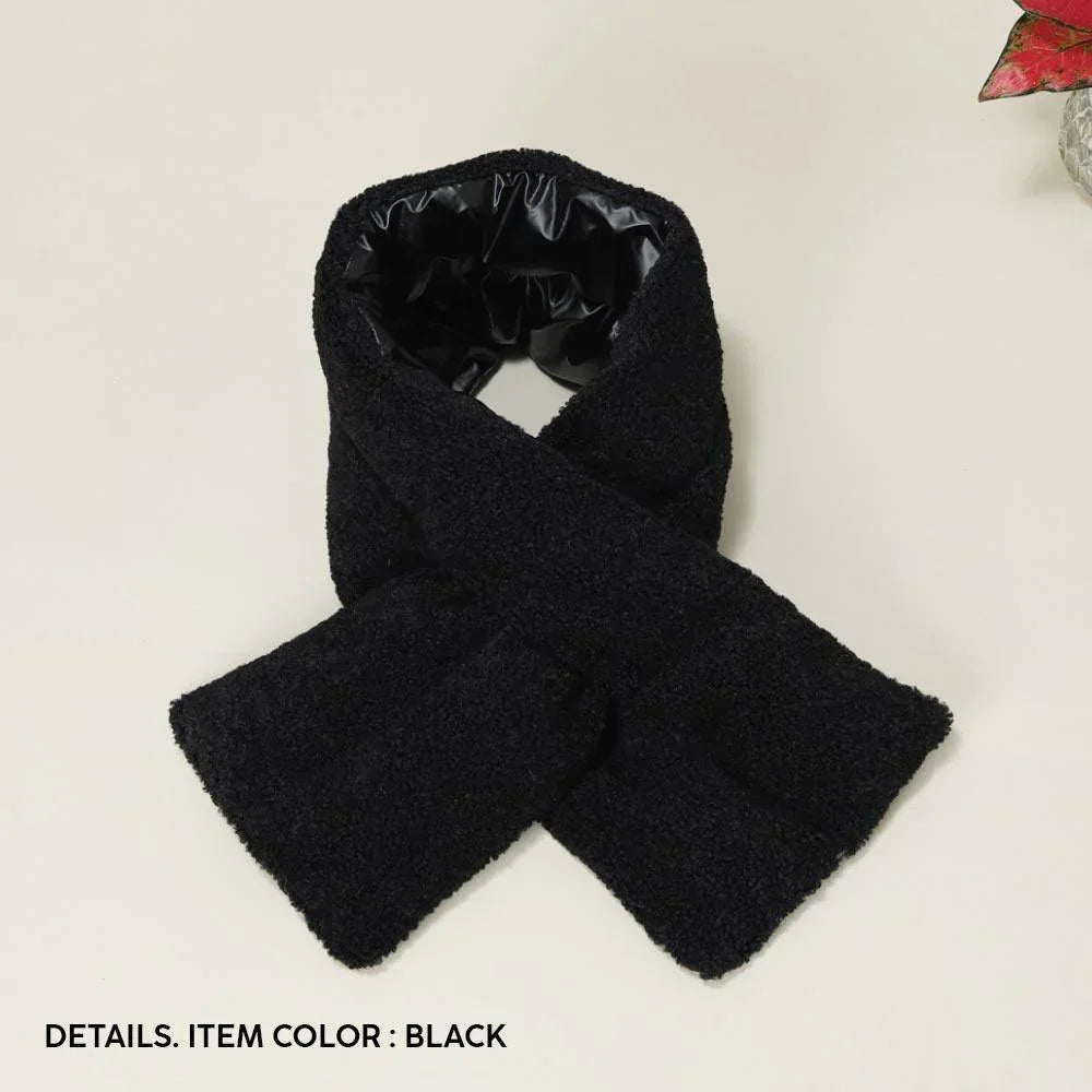 Burgundy Reversible Puffer Sherpa Pull Through Scarf - Jewelry Store by Erik Rayo