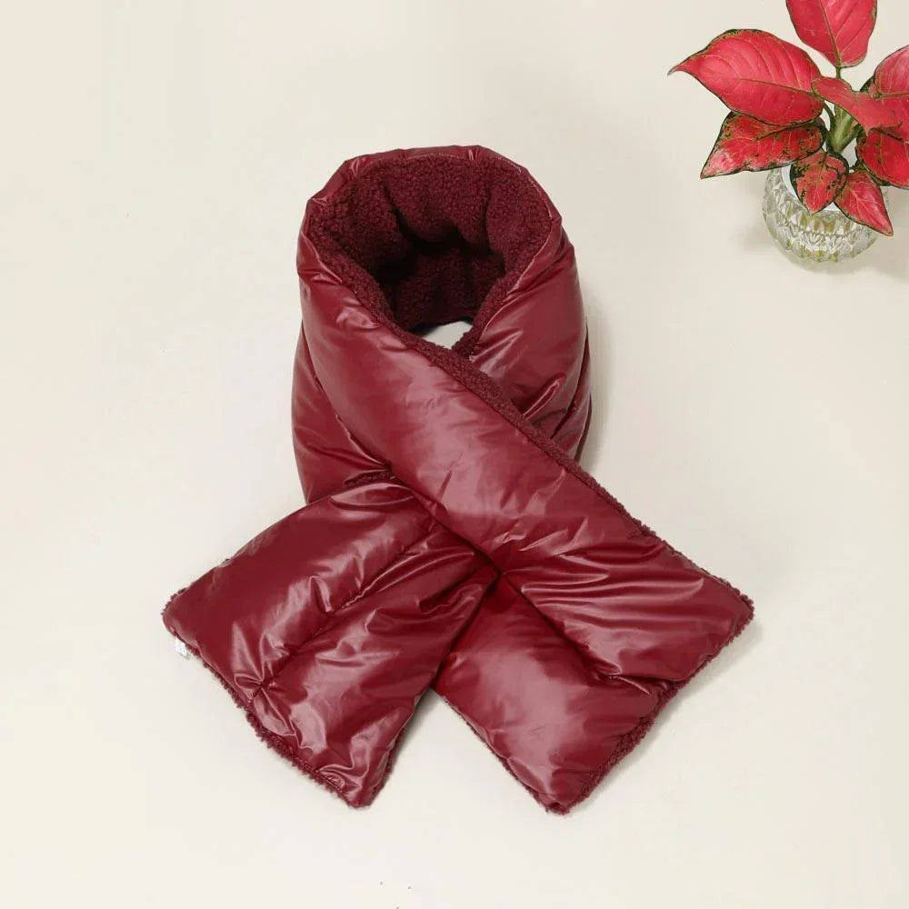 Burgundy Reversible Puffer Sherpa Pull Through Scarf - Jewelry Store by Erik Rayo