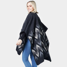 Load image into Gallery viewer, Black Chevron Pattern Cape
