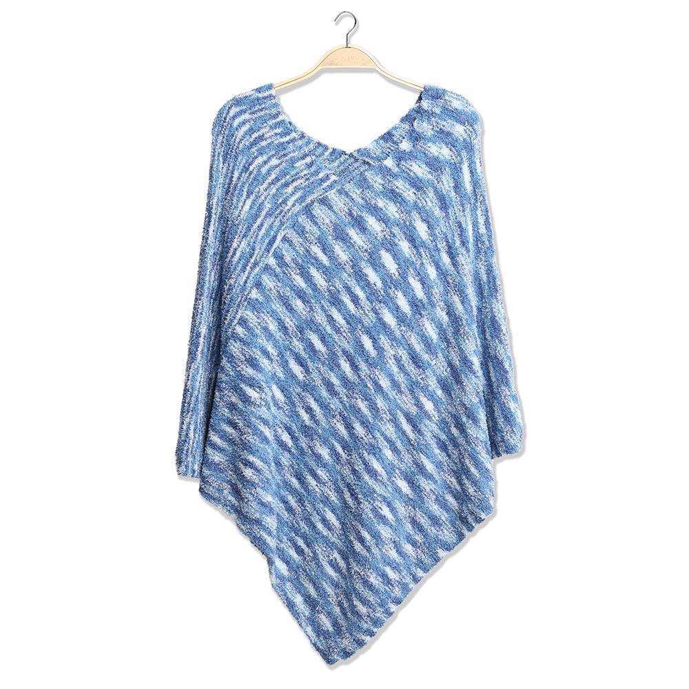 Blue Mixed Printed Soft Poncho - Jewelry Store by Erik Rayo