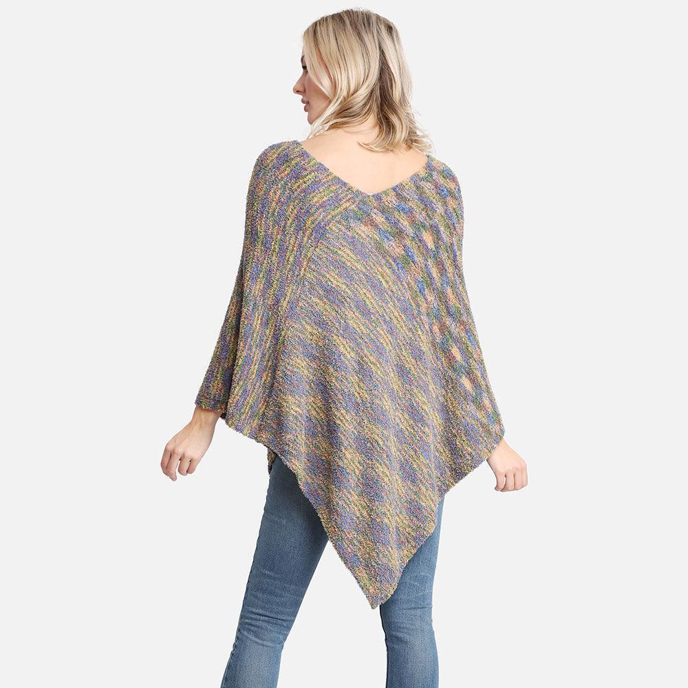 Olive Green Mixed Printed Soft Poncho - Jewelry Store by Erik Rayo
