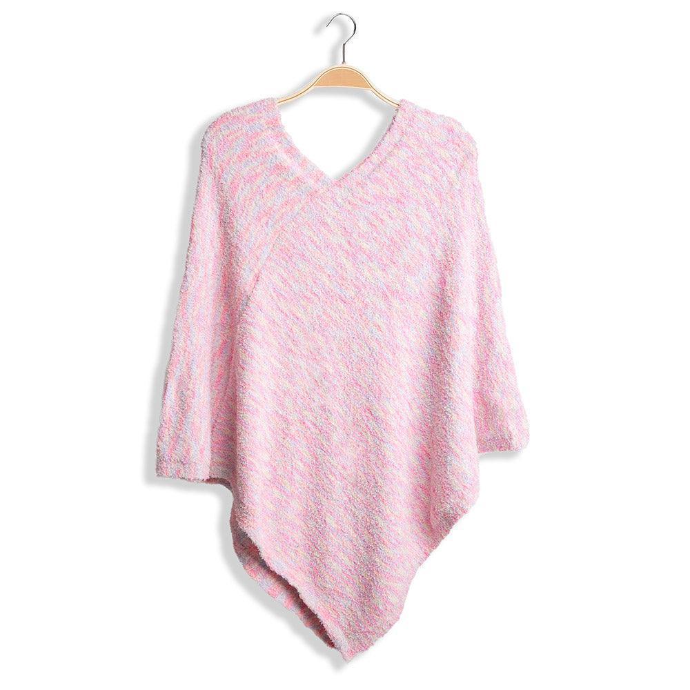 Pink Mixed Printed Soft Poncho - Jewelry Store by Erik Rayo