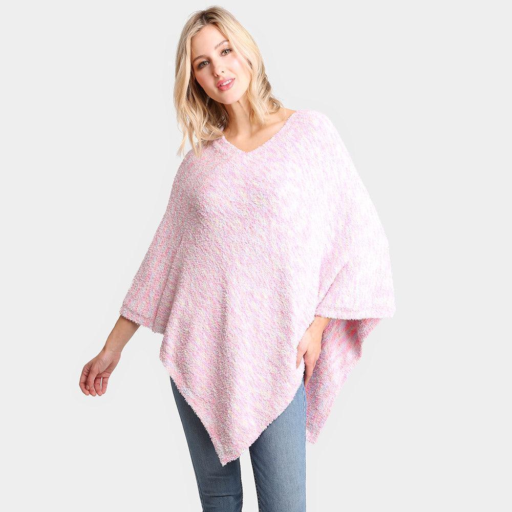 Pink Mixed Printed Soft Poncho - Jewelry Store by Erik Rayo