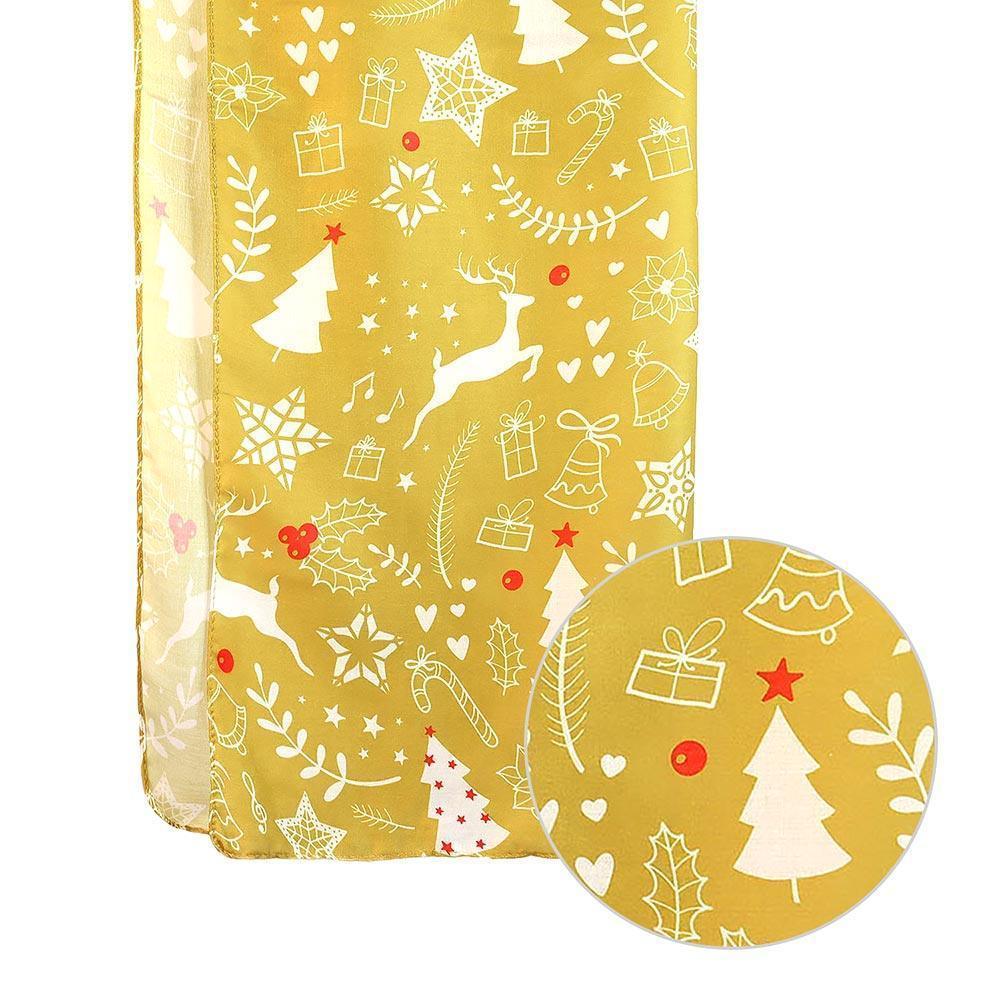 Gold Christmas Theme Printed Holiday Scarf - Jewelry Store by Erik Rayo
