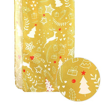 Load image into Gallery viewer, Gold Christmas Theme Printed Holiday Scarf
