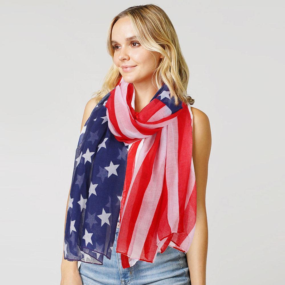 American USA Flag Printed Scarf - Jewelry Store by Erik Rayo