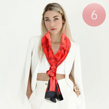 Load image into Gallery viewer, Red 6PCS - Silk Feel Satin Striped Music Piano Key Pattern Printed scarf
