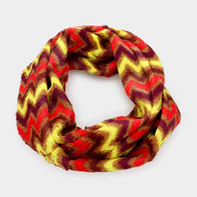 Load image into Gallery viewer, Yellow Chevron Pattern Infinity Scarf
