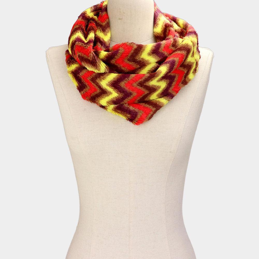 Yellow Chevron Pattern Infinity Scarf - Jewelry Store by Erik Rayo
