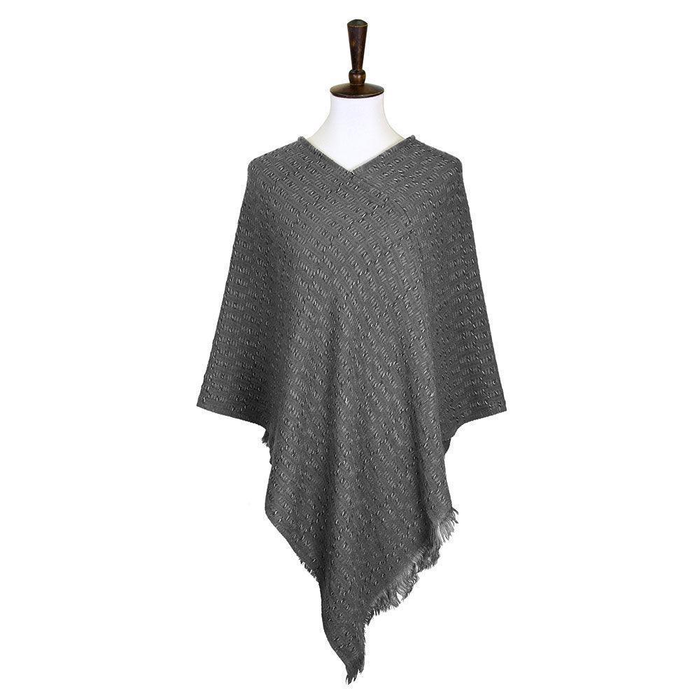 Black Solid Plaid Poncho - Jewelry Store by Erik Rayo