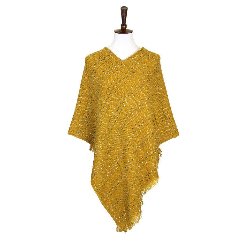 Mustard Solid Plaid Poncho - Jewelry Store by Erik Rayo