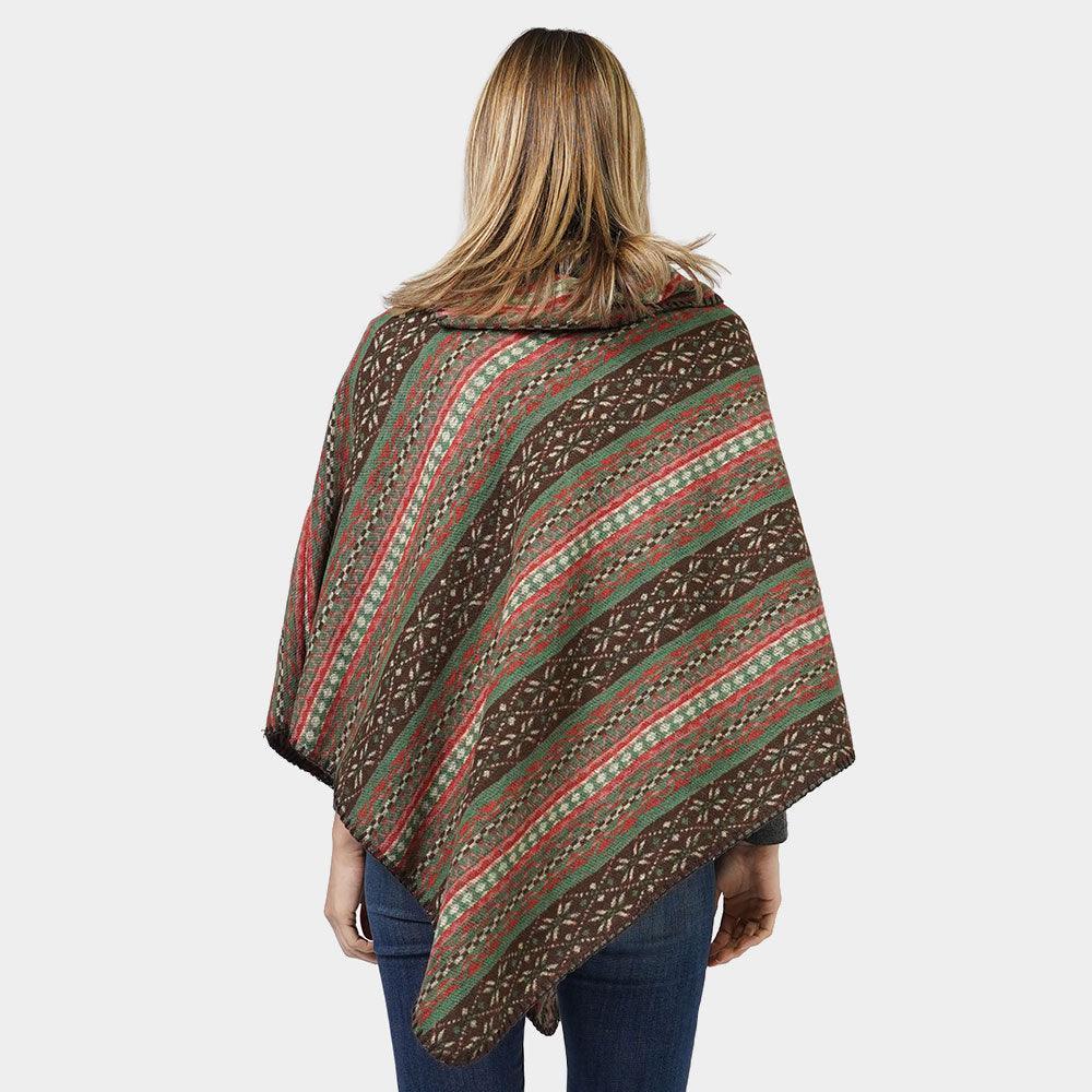 Green Ethnic Patterned Poncho - Jewelry Store by Erik Rayo