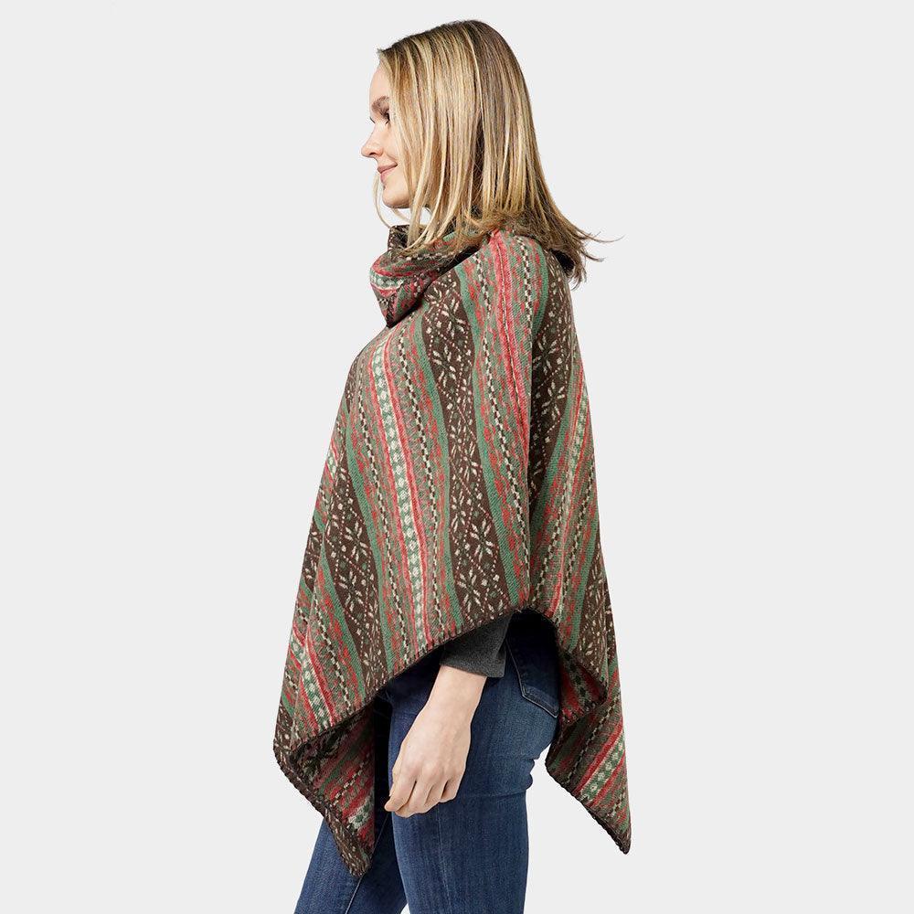 Green Ethnic Patterned Poncho - Jewelry Store by Erik Rayo