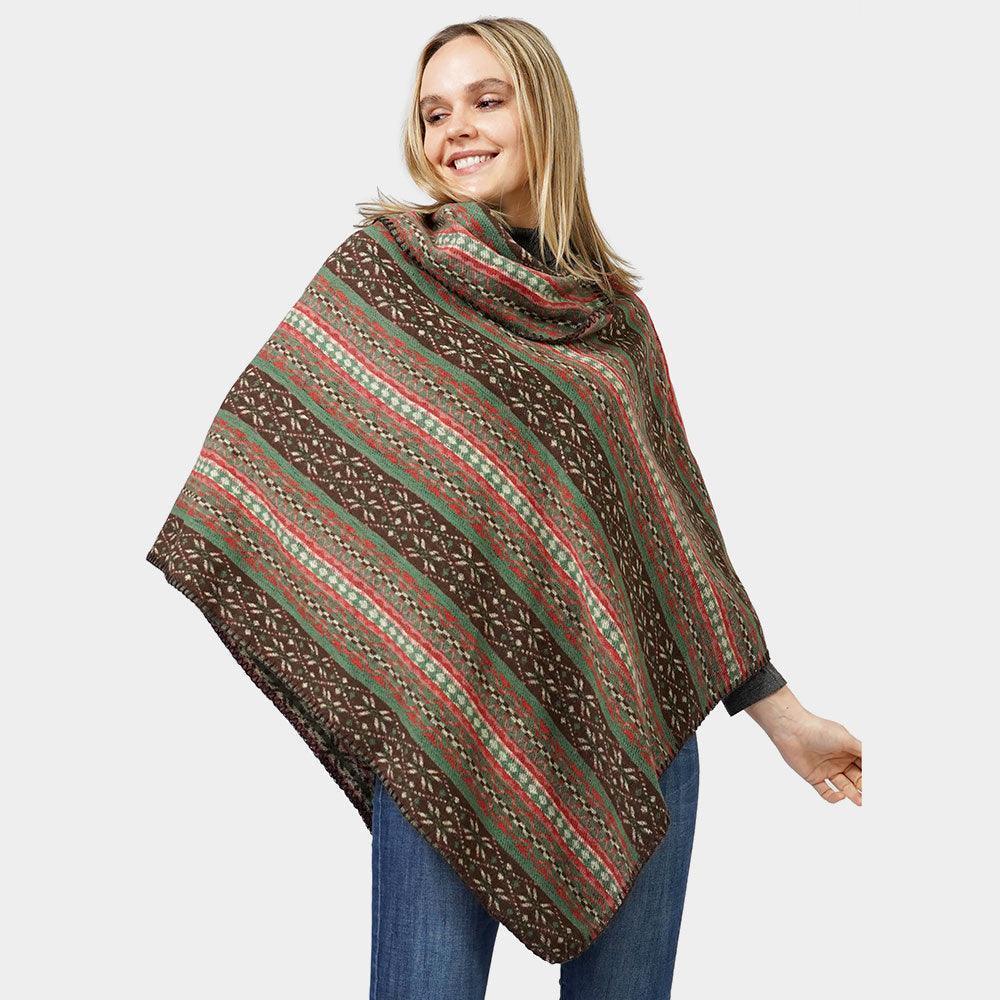 Green Ethnic Patterned Poncho - Jewelry Store by Erik Rayo