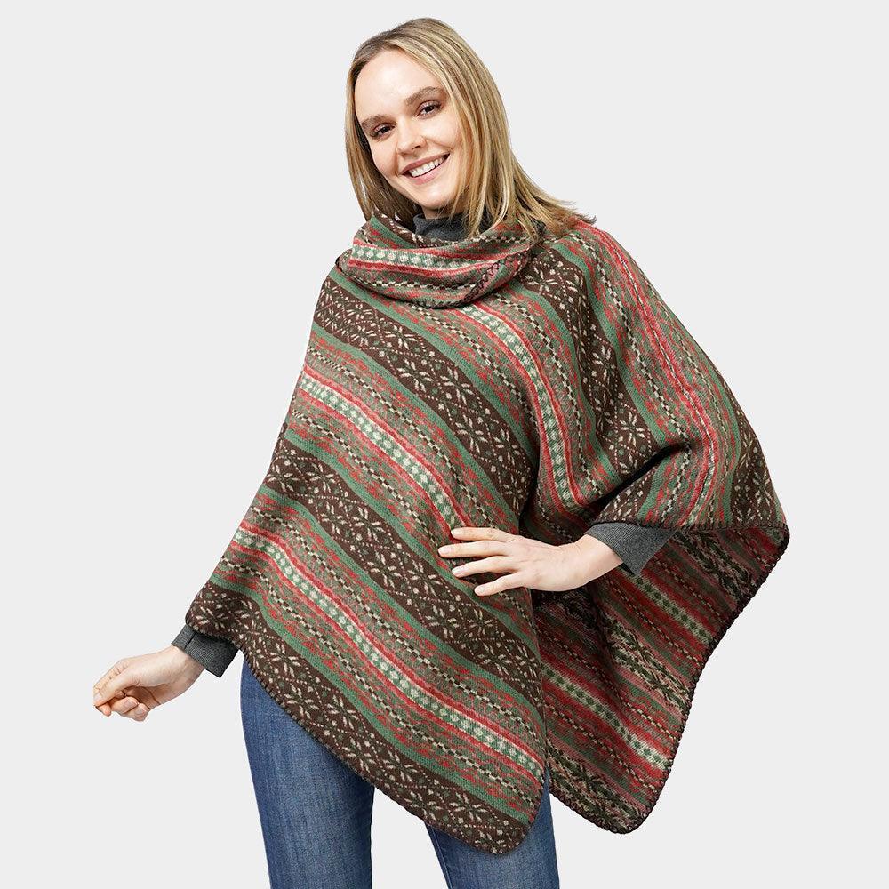 Green Ethnic Patterned Poncho - Jewelry Store by Erik Rayo